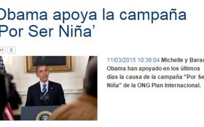 Obama apoya la campaña ‘Por Ser Niña’